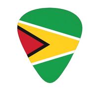 Flag of Guyana Wear-resistant guitar picks, thin, medium, heavy, 12 pieces of guitar picks, suitable for guitar, bass, electric guitar, ukulele,