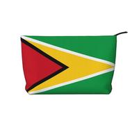 Flag of Guyana Women's corduroy cosmetic bag, portable zipper hand-held wallet, suitable for travel and daily storage of cosmetics,