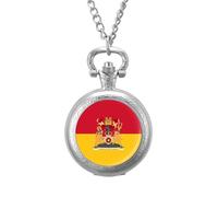 Flag of Hampshire Men's Pocket & Fob Watches Analogue Display Quartz Watch with Chain for Birthday Christmas Father's Day Silver-Style