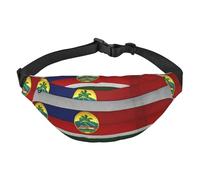 Flag of Hawaii American Adjustable Belt Hip Bum Bag Fashion Water Resistant Hiking Waist Bag for Traveling Casual Running Hiking Cycling, Black, One Size