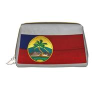 Flag of Hawaii American Leather Hand-Held Zipper Makeup Bag Cute Make Up Case Large Wide-Open Pouch Pen Case