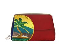 Flag of Hawaii American Leather Hand-Held Zipper Makeup Bag Storage Bag for Miscellaneous Items Pen Case