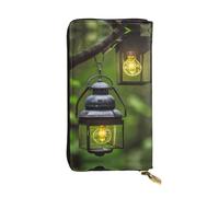 Flag of Hawaii American Leather Wallets for Women Man, Wallets Large Billfold with 12 Card Slots,Wallet Passport wallet, Fireflies And Lantern, One Size