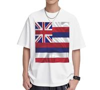 Flag of Hawaii American Mens T-Shirts & Womens T-Shirts, White and Black Graphic Tees for Men and Women, Soft and Breathable