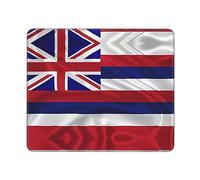 Flag of Hawaii American Square The Mouse pad 10x12in - Non-Slip Rubber Base Mousepad/Desk Mat Stitched Edges for Office Laptop