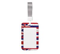 Flag of Hawaii American Vertical Id Card Badge Holder with Neck Strap, Printed Waterproof Name Card Holder for Work Office Nurse School