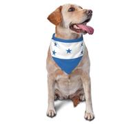Flag of Honduras Pet Scarf Triangle Bandana Dog Cat Neck Wrap | 100% polyester soft slight stretch single side print machine wash
