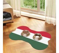 Flag of Hungary Bone Shaped Absorbent Dog Feeding Mat