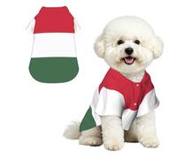 Flag of Hungary Breathable Hawaiian Dog Shirt Summer Button Up Top for Small Medium Dogs S