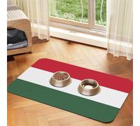 Flag of Hungary Pet Absorbent Leather Placemat 40x60cm Beautiful Design Cat and Dog Bowl Mat Portable Storage