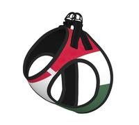 Flag Of Hungary Print Adjustable Reflective Harness Leash Set For Cats, Dogs And Small Pets, Soft Breathable Mesh Walking Vest With Escape-Proof Lead