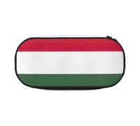 Flag of Hungary Print Large Capacity Pencil Pen Pouch Students Dual Zip School Stationery Makeup Storage