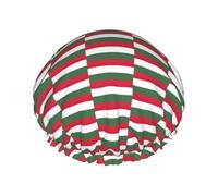 Flag of Hungary Print women Shower Caps Bath Cap Reusable Waterproof Double Layers Hair Cap Comfort