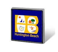 Flag of Huntington Beach California Custom Lapel Pins Square Brooch Tie Suit Dress Accessories for Men Women Wedding Birthday
