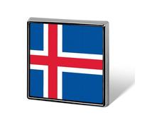 Flag of Iceland Custom Lapel Pins Square Brooch Tie Suit Dress Accessories for Men Women Wedding Birthday
