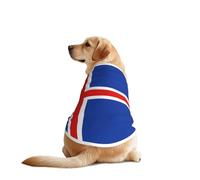Flag of Iceland Dog Shirt Vest Dog Clothes- Breathable Cooling for Big Dogs, Sun Protection Comfort Wear for Golden Retriever, Husky, Alaska Outdoor Activities XX-Large