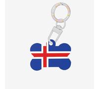 Flag of Iceland Dog Tags for Pets,Bone-Shaped Acrylic Pet ID Tags,Perfect for Small to Large Dogs and Cats,Cute & Functional