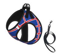 Flag Of Iceland Pet Leash Vest For Small Dogs Cats Reflective Adjustable Soft Outdoor Walking Hiking Training