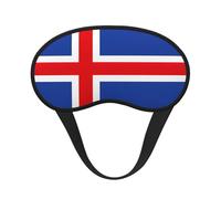 Flag of Iceland Print Black Out Eye Mask for Sleeping Airplane, Sleep Mask Polyester for Home and Travel