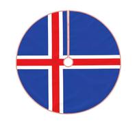 Flag of Iceland print Christmas tree skirt, fit for Christmas, parties, holidays, and New Year decorations