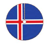 Flag of Iceland print Christmas tree skirt, fit for Christmas, parties, holidays, and New Year decorations
