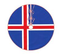 Flag of Iceland print Christmas tree skirt, fit for Christmas, parties, holidays, and New Year decorations