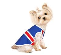 Flag of Iceland print Dog Shirts for Small Dogs Stretchy T-Shirts Lightweight Tank Top Sleeveless Striped Vest
