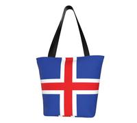 Flag of Iceland Print Lightweight Shoulder Bag Summer Outings Tote Bags Travel Hiking Work Casual Use