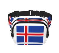 Flag of Iceland Print Waist Pack Square Waist Bag Workout Hiking Running Travel Gym Pretty Zipper Fashion