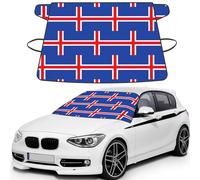 Flag of Iceland Printed Car Glass Shield, Waterproof Fabric Snow Guard, Anti Aging Interior Sun Protection