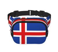 Flag of Iceland Printed Fashion Crossbody Bag, Hiking Waist Bag, Square Double Layer Travel and Fitness Shoulder Bag