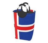 Flag of Iceland Prints Dirty clothes pack Large capacity foldable laundry basket independent waterproof clothes basket with convenient handle.