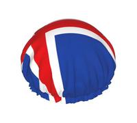 Flag Of Iceland Shower Cap For Men Cap Women Reusable Waterproof Long Thick Hair Care Hair Short Kids Bath
