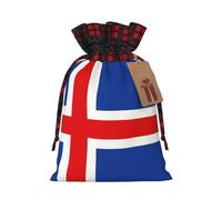 Flag of Iceland Two Color Drawstring Gift Bag M Beautiful Convenient Suitable For Christmas Birthdays