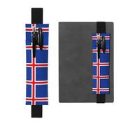 Flag of IcelandPrinted Leather Pencil case Bookmark, Dual-Purpose, Suitable for Marking journals, Diaries, Manuals, etc.