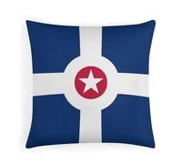 Flag of Indianapolis Soft Square Sofa Cushion Cover with Invisible Zipper Decorative Cotton Linen Throw Pillow Covers