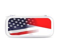 Flag of Indonesia and U.S. Storage Bag Compatible with Switch Portable Carrying Case Protector Bags with 15 Games Accessories