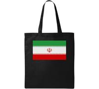 Flag Of Iran Natural Ecological Cotton Tote Bag Black