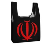 Flag of Iran Reusable Shopping Bag Large Grocery Bags Foldable in A Pouch Washable Eco Tote Handbag