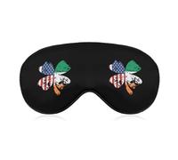 Flag of Ireland and U.S.A Clovers Cute Sleep Masks Breathable Eye Mask with Adjustable Strap Light Blocking Comfortable Travel