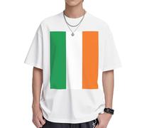 Flag of Irish Mens T-Shirts & Womens T-Shirts, White and Black Graphic Tees for Men and Women, Soft and Breathable
