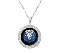 Flag of Israel Lion Jewish Israel Flag Necklace for Women Adjustable Jewelry Pendant for Mom Wife Girlfriend Gifts Silver-style