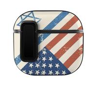 Flag of Israeli And U.S.A Cute Earbuds Case Compatible with Airpods 4 Wireless Headphones Cover