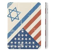Flag of Israeli And U.S.A Cute Tablet Case with Pencil Holder Lightweight Hard Protective Cover Compatible with iPad Mini 4/5/6