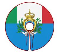 Flag of Italy And San Marino Funny Christmas Tree Skirt Ornaments Xmas Trees Mat Festival Holiday Decoration