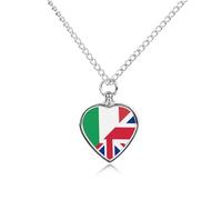 Flag of Italy And The United Kingdom Novelty Pet Urn Necklace Ash Holder Cremation Keepsake Memorial Jewelry
