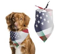 Flag of Italy And U.S. Pet Triangle Adjustable Bandana Comfortable Bibs Puppy Scarfs Washable Kerchief for Small Medium Pets