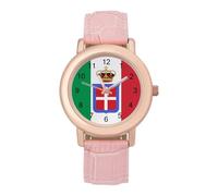 Flag of Italy Crowned Funny Women's Wrist Watch with Leather Strap