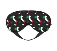 Flag of Italy Map 11 Flag of Italy Map Sleep Masks Adjustable Strap Soft Eye Mask for Women Men Travel Work Home