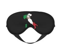 Flag of Italy Map 14 Flag of Italy Map Sleep Masks Adjustable Strap Soft Eye Mask for Women Men Travel Work Home